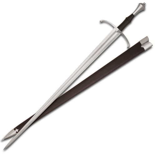 Long sword with sheath on white background