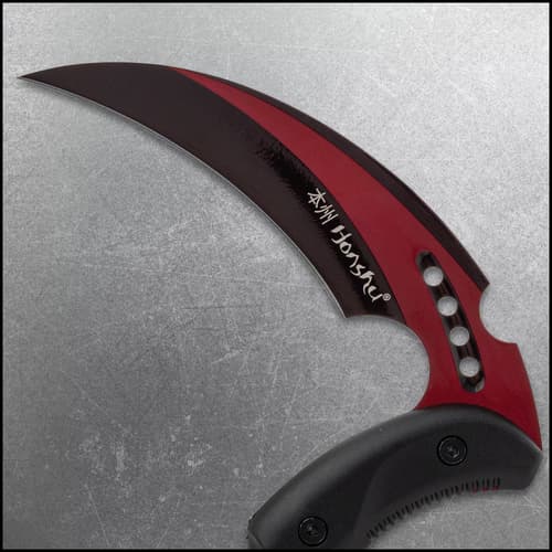 Honshu Red Kama blade close up