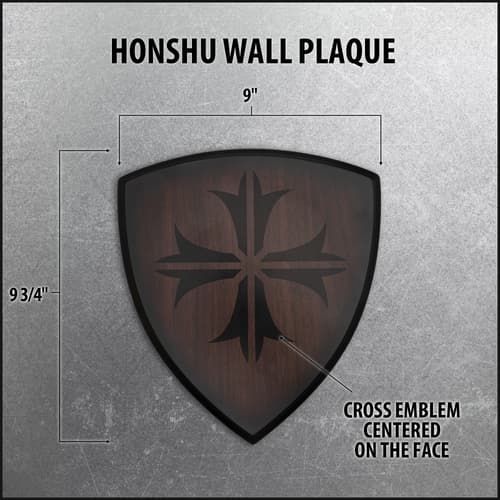 Honshu wall plaque with dimensions and cross emblem