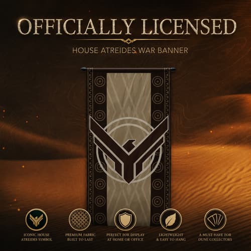 Officially licensed House Atreides war banner with icons