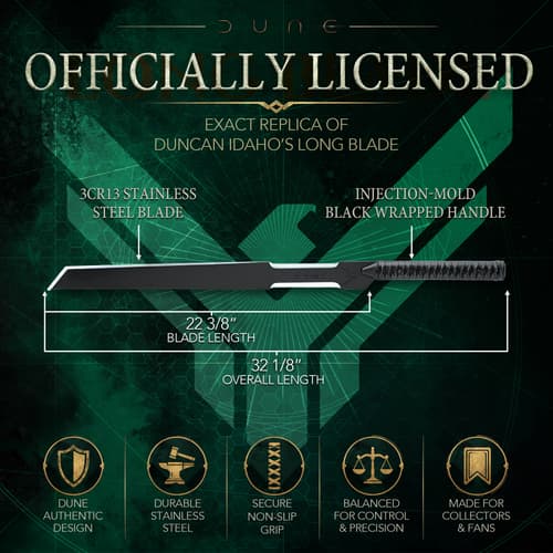 Officially licensed replica of Duncan Idaho's long blade
