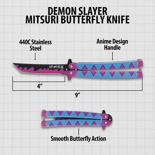 Demon Slayer Mitsuri butterfly knife with specs