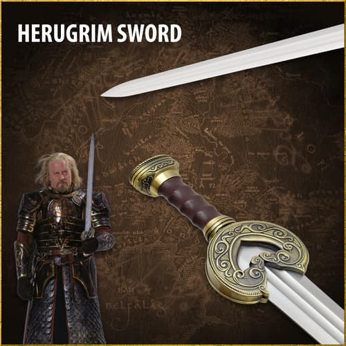 Herugrim sword with character in armor