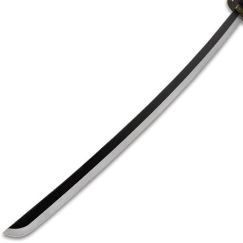 Close-up of katana's stainless steel blade
