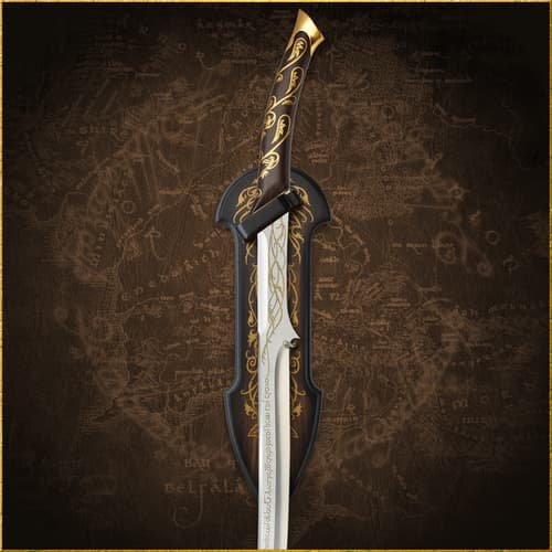 Sword mounted on a decorative display plaque