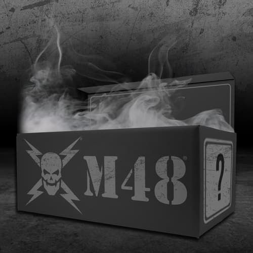 Black box with M48 logo and smoke