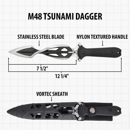 M48 Tsunami Dagger with stainless steel blade and nylon handle