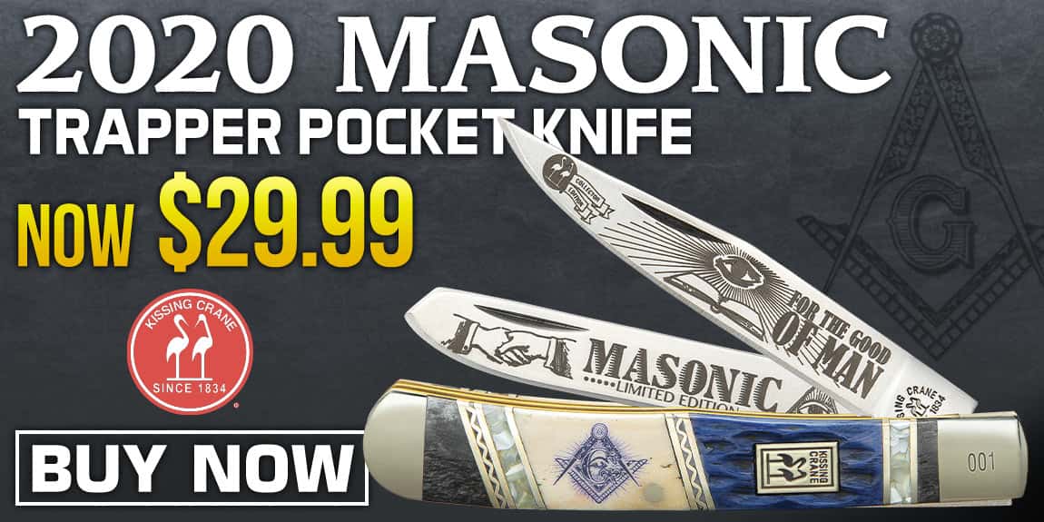 Kissing Crane 2020 Masonic Trapper Pocket Knife