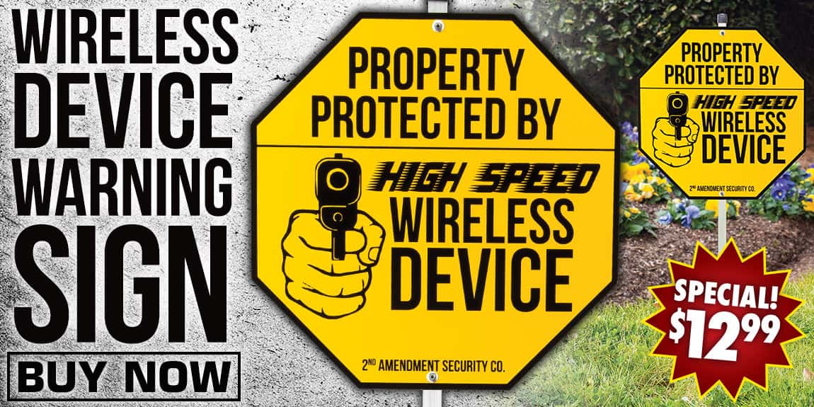 Wireless Device Warning Sign With Stake