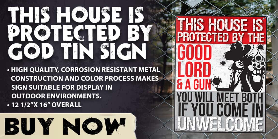 This House Is Protected By God Tin Sign