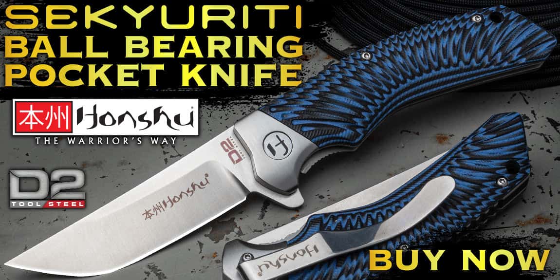 Honshu Black And Blue Sekyuriti Ball Bearing Pocket Knife