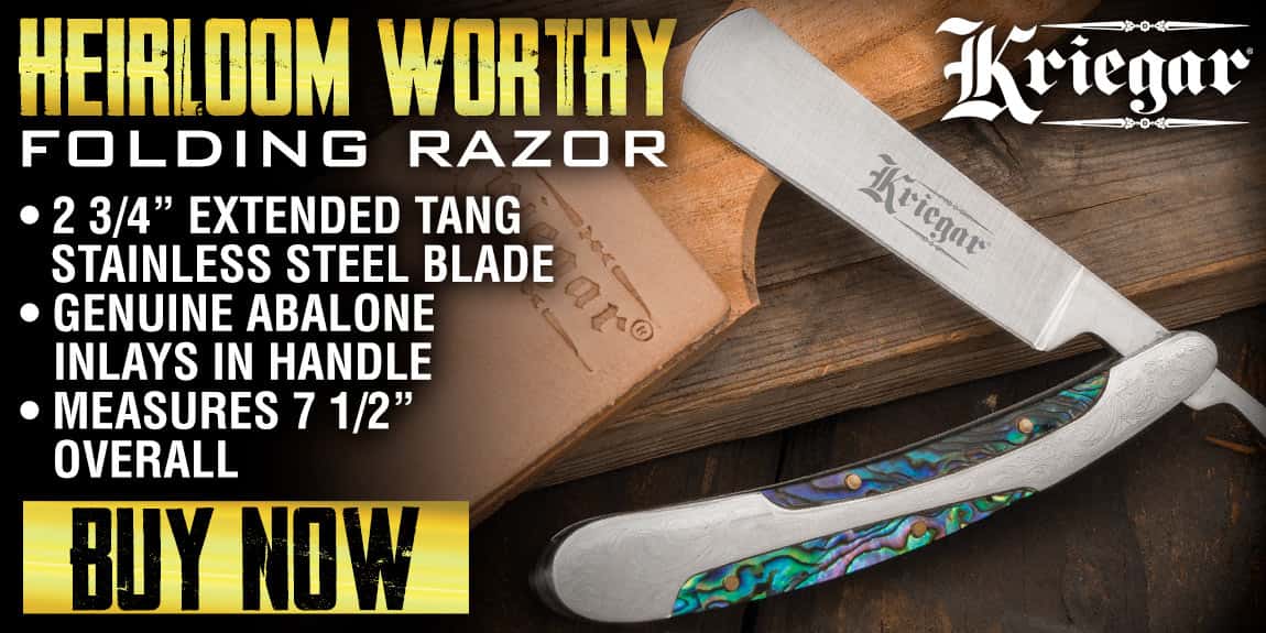 Kriegar Abalone Inlay Folding Razor Knife