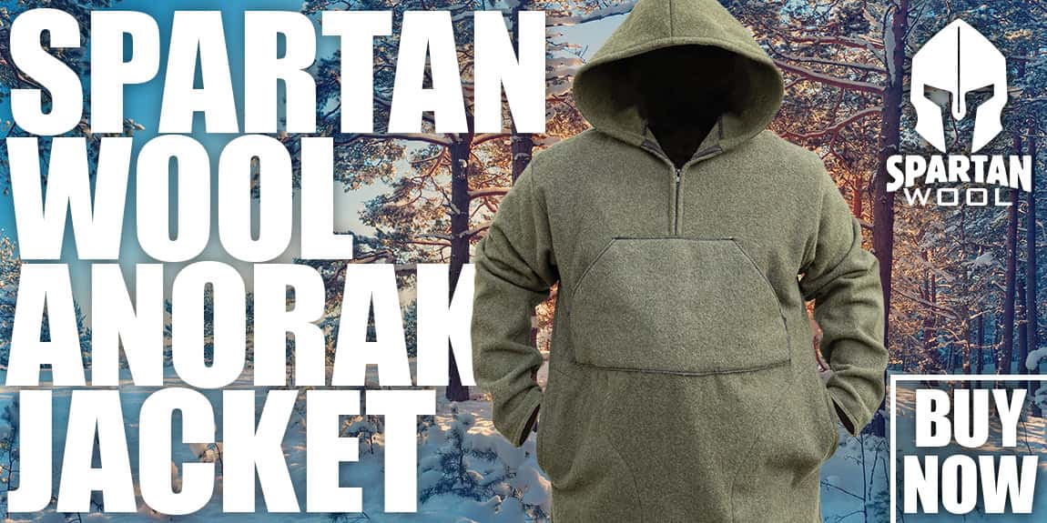Spartan Wool OD Anorak Jacket With Hood