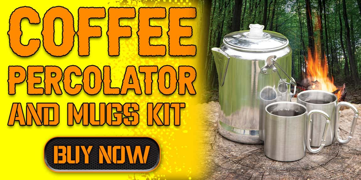 Coffee Percolator And Mugs Kit