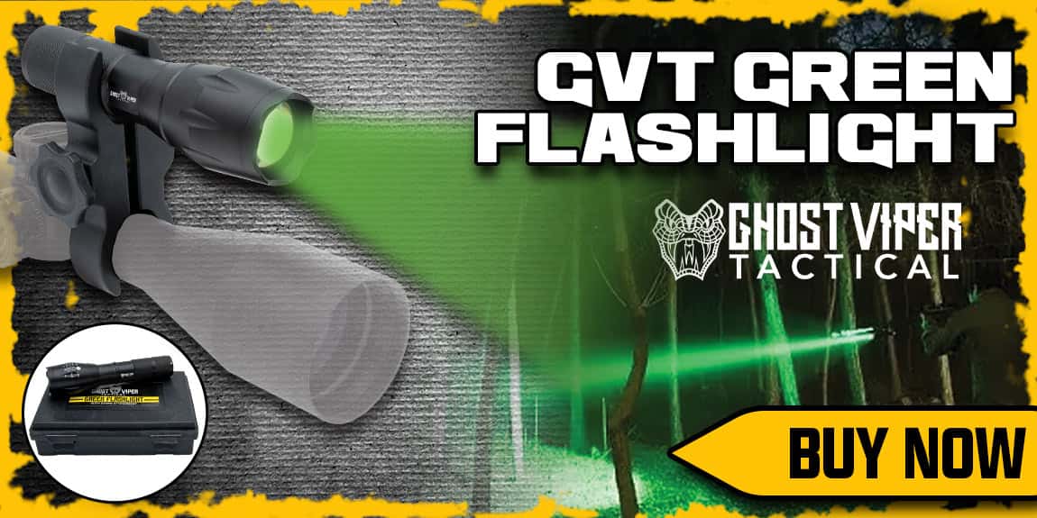 GVT Green Flashlight With Scope Attachment And Case