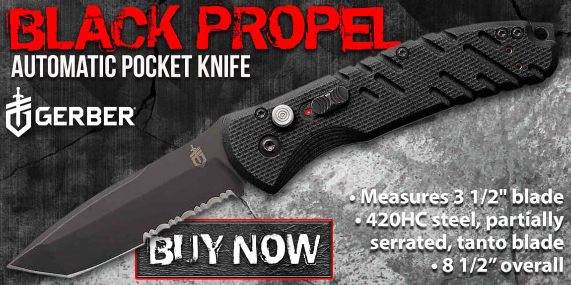 Gerber Black Propel Automatic Pocket Knife