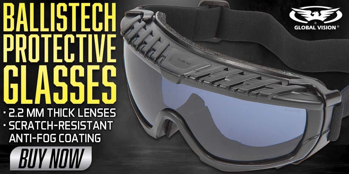 Global Vision Ballistech Anti-Fog Protective Glasses With Smoke Colored Lenses