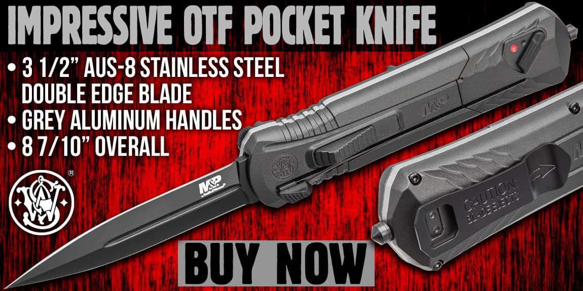 Smith &Wesson Black Oxide OTF Assisted Opening Grey Pocket Knife