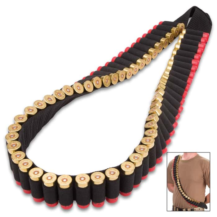 M48 OPS Black Shotgun Shell Bandolier