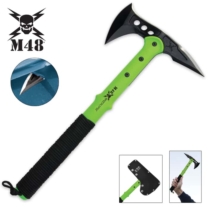 M48 Apocalypse Tactical Tomahawk Toxic Green & Sheath