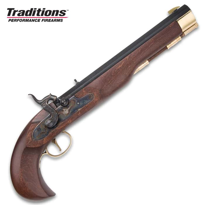 Kentucky Classic Muzzleloading Pistol Blued Barrel, Hardwood