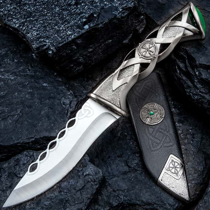 Twisted Celtic Dagger With Sheath Stainless Steel