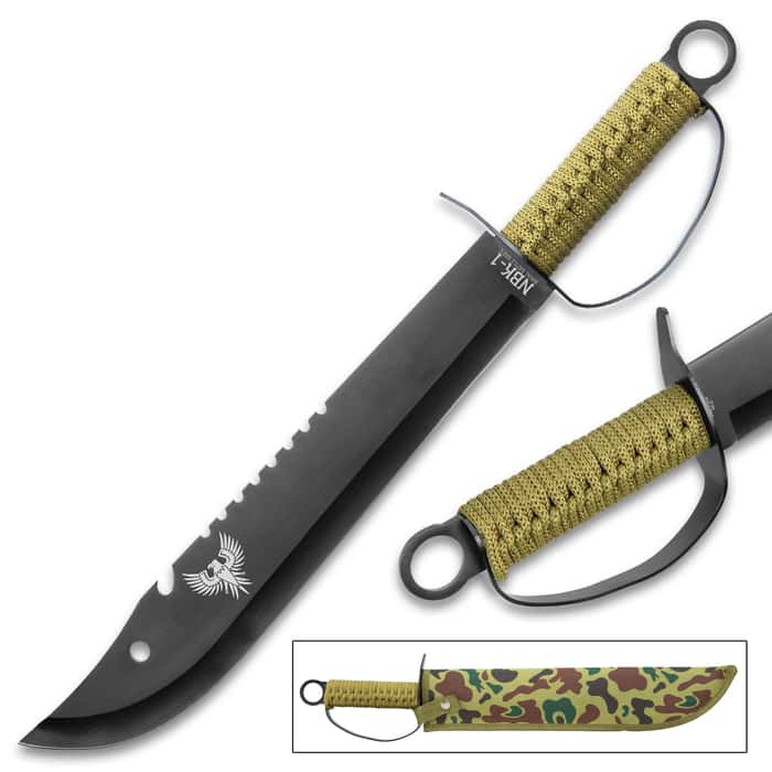 Naval Battle Knife With Sheath 3Cr13 Stainless