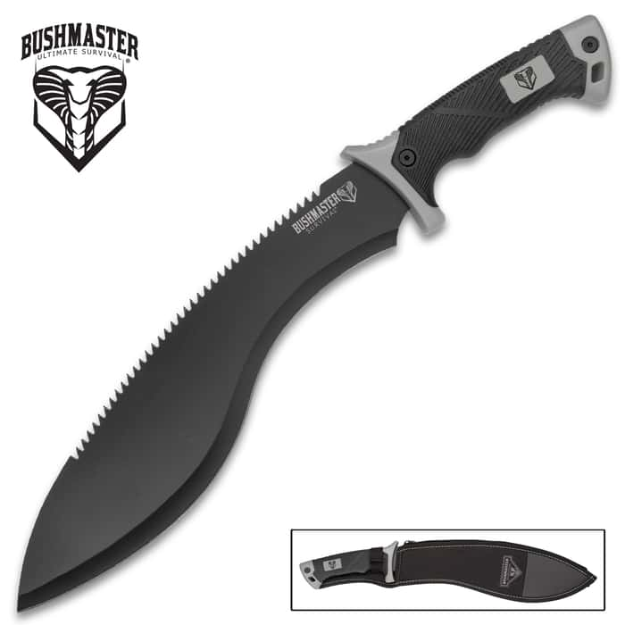 Bushmaster Kukri Machete Knife With Sheath Stainless