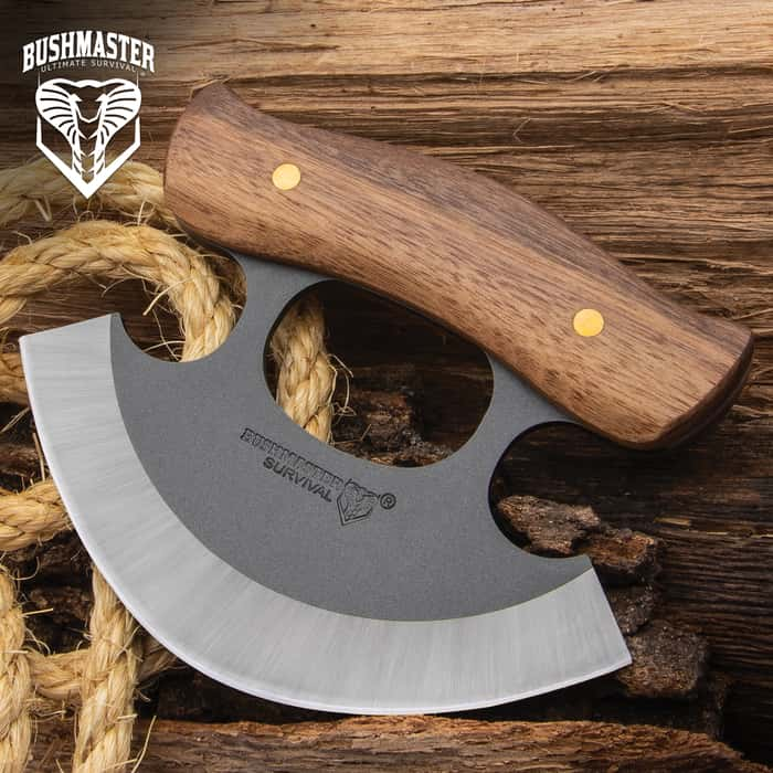 Bushmaster Ulu Bushcraft Knife And Sheath 1095