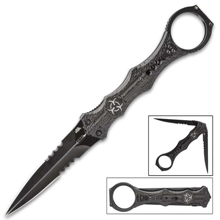 Venom Black Apocalypse Split Blade Pocket Knife