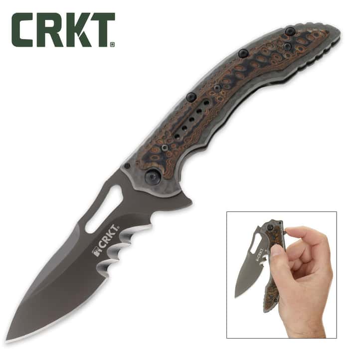 CRKT Ikoma Fossil Pocket Knife 5in Veff
