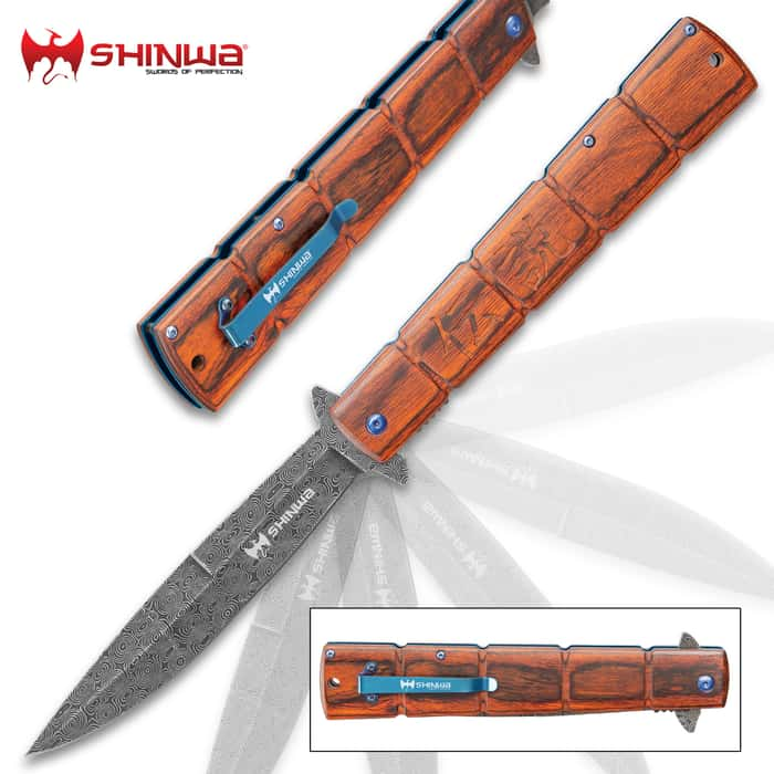 Shinwa Bloodwood Takegara Max Pocket Knife Raindrop