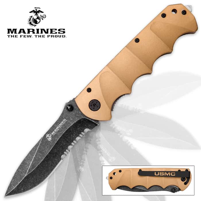 USMC Desert Warrior Assisted Opening Pocket Knife