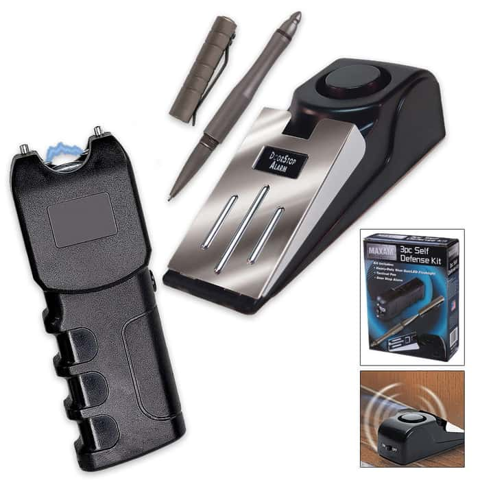 Maxam 3 Pc Self Defense Kit Stun