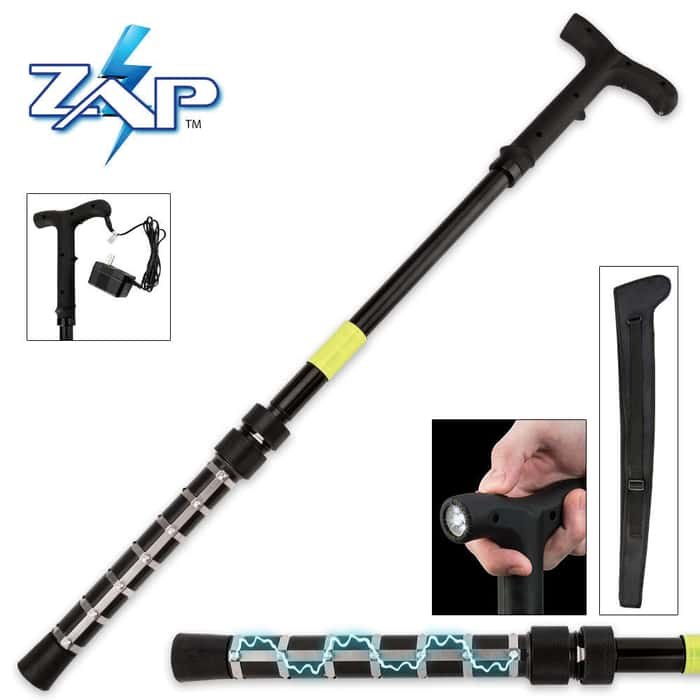 Zap Self Defense Cane With Flashlight