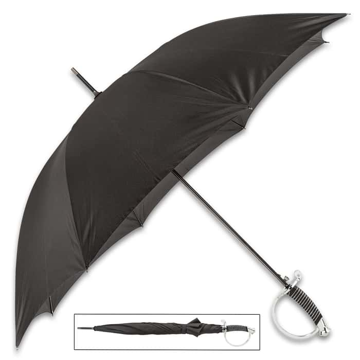 Saber Sword Handle Umbrella With Sheath Black