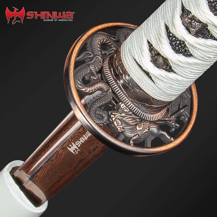 Shinwa White Knight Black Damascus Katana Sword