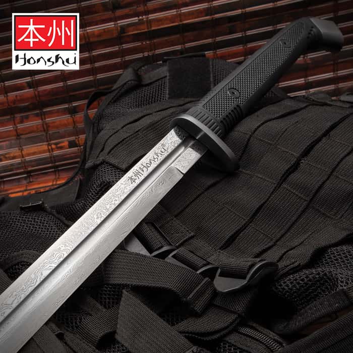 Honshu Boshin Damascus Double Edge Sword With