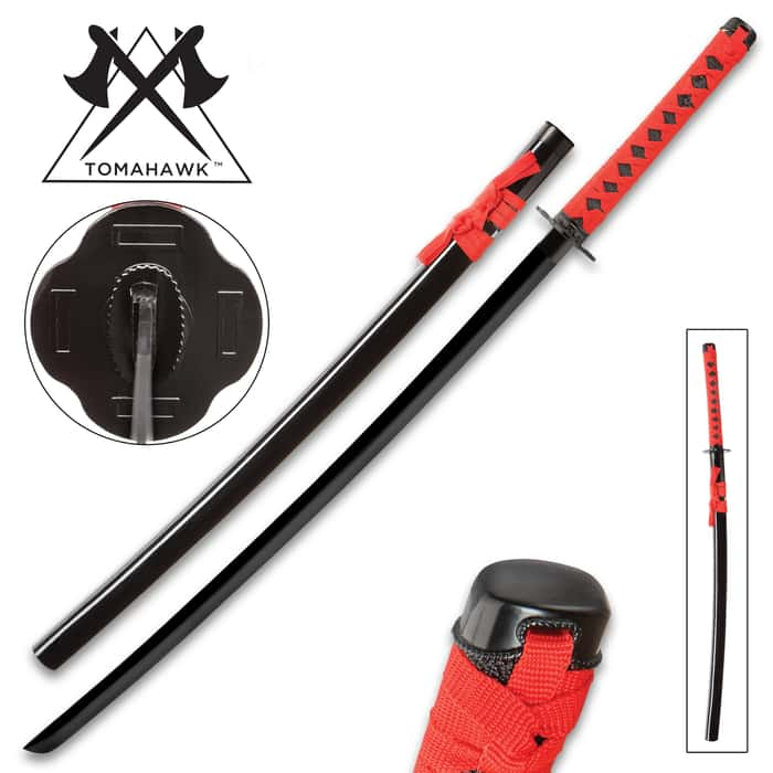 Black And Red Dojo Training Katana Black