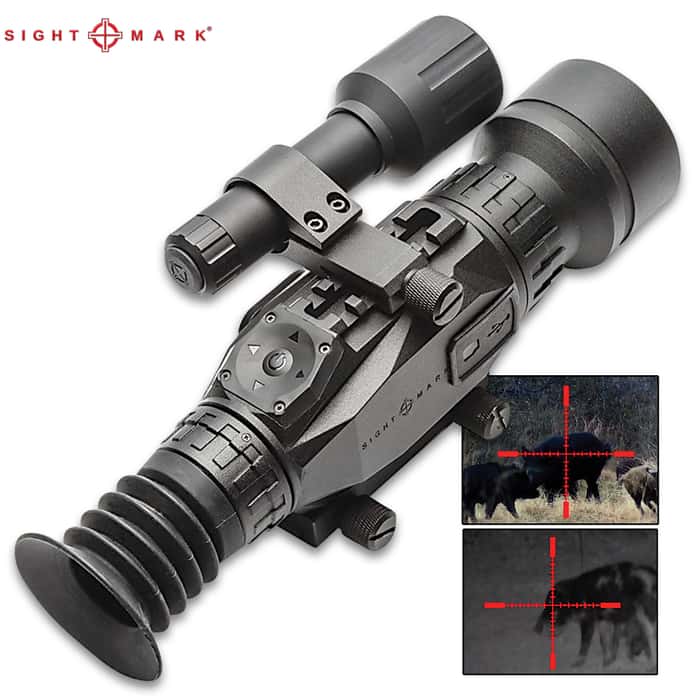 Sightmark Wraith HD 4-32x50 Night Vision Rifle Scope - Day And Night Modes, Picatinny Mount, Video Recording