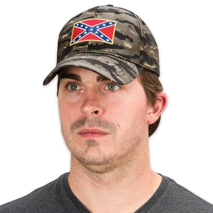 Double Down Rebel Flag Camo Cap Hat   C03 BK3390 