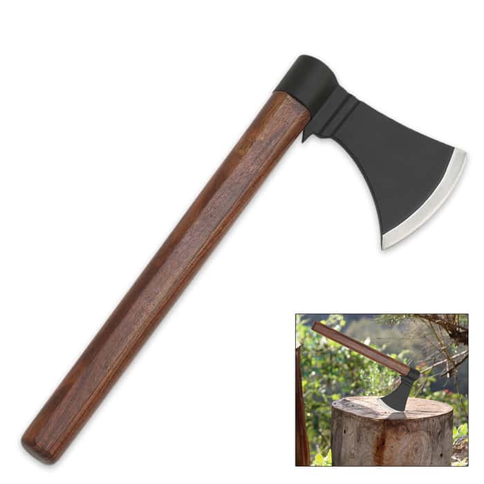 Wood Handled Throwing Hatchet - Axe