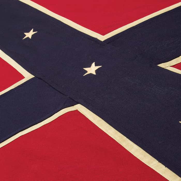 Antiquated tea stained cotton confederate battle flag