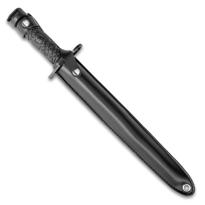 Grey Rifle Bayonet And Sheath Stainless Steel