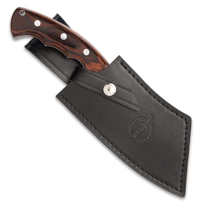 Hibben Legacy Bloodwood Cleaver Knife And Sheath