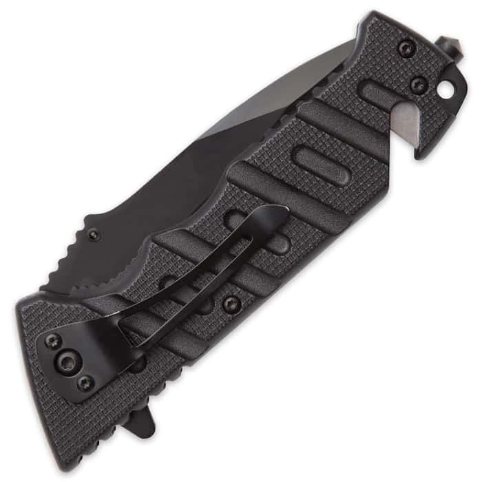 SHTF Bushmaster Tactical Black Pocket Knife