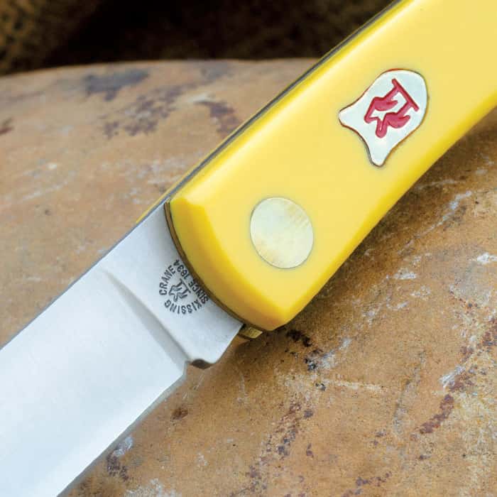 Kissing Crane Pocket Farmer Yellow Pocket Knife