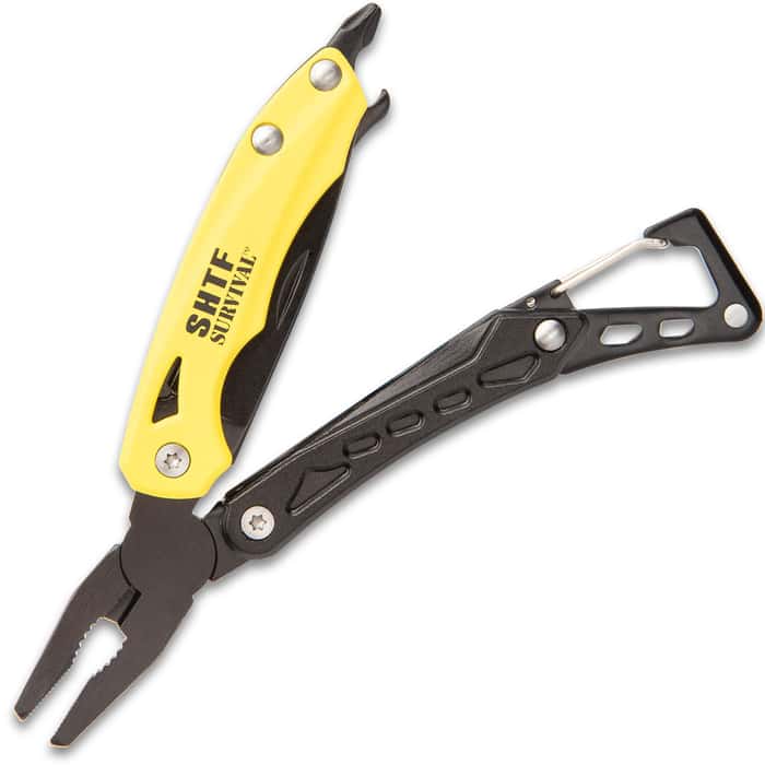 SHTF Yellow MultiTool and Carabiner Clip