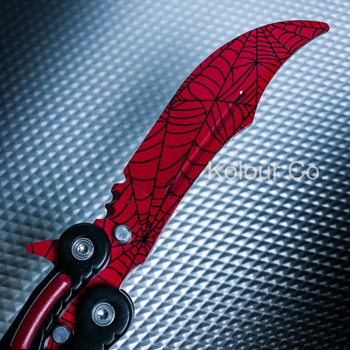 CRIMSON WEB Practice Knife Balisong Butterfly Tactical