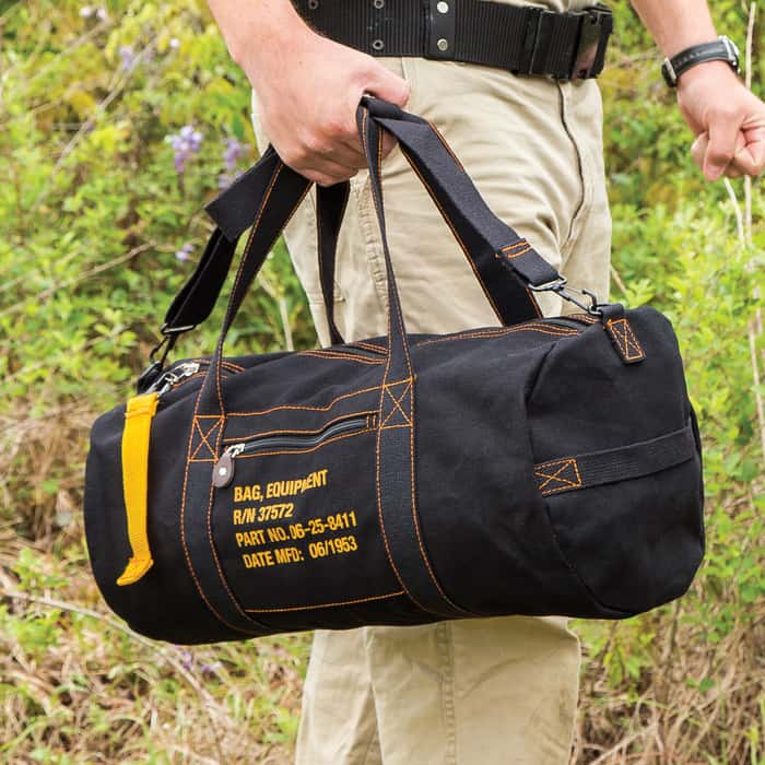 Rothco Black Canvas Equipment Bag Heavyweight Cotton
